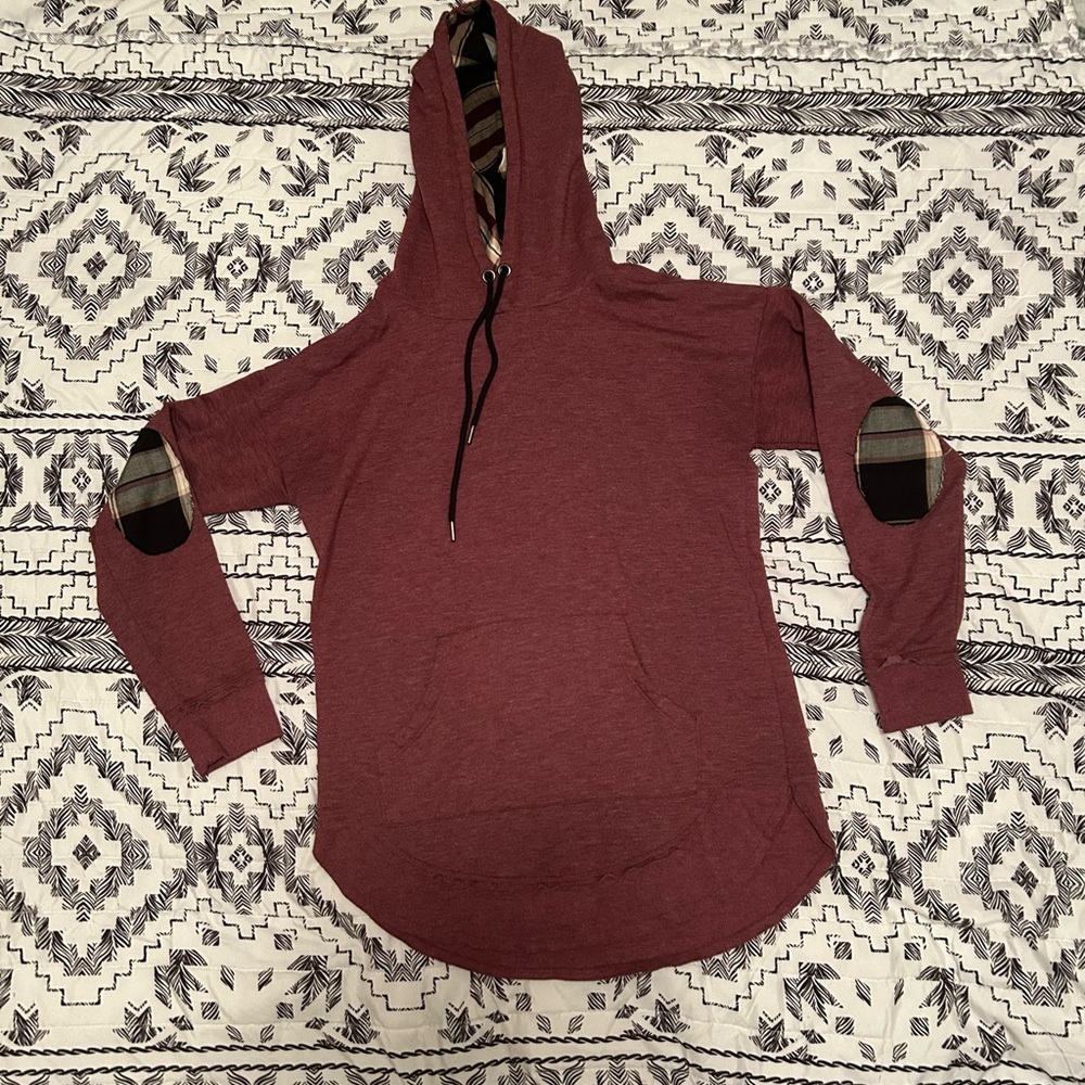 Maurices Burgundy Hoodie Sweater